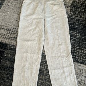 Womens Cream linen pants